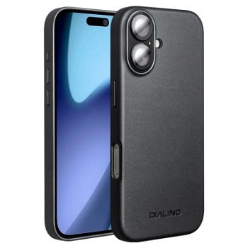 Чехол QIALINO Technology Leather MagSafe на iPhone 17 — черный