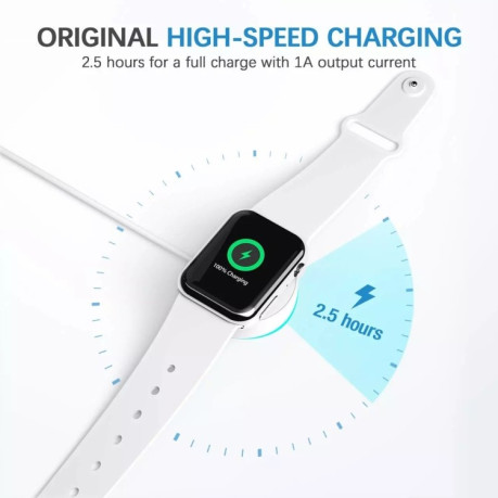 Беспроводная магнитная зарядка USB Cable для Apple Watch Series - белая