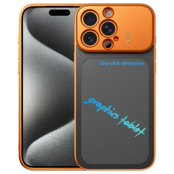 Противоударный чехол Frame Frosted Writing Board на iPhone 15 Pro Max — оранжевый