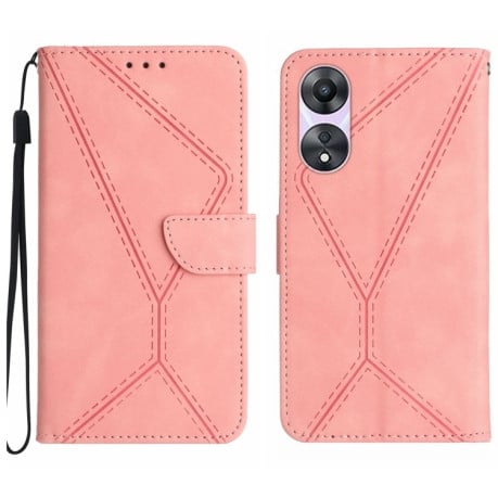 Чохол-книжка Stitching Embossed Leather для OPPO A78 4G - рожевий