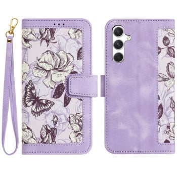 Чохол-книжка Floral Pattern Leather для Samsung Galaxy A56 5G - фіолетовий