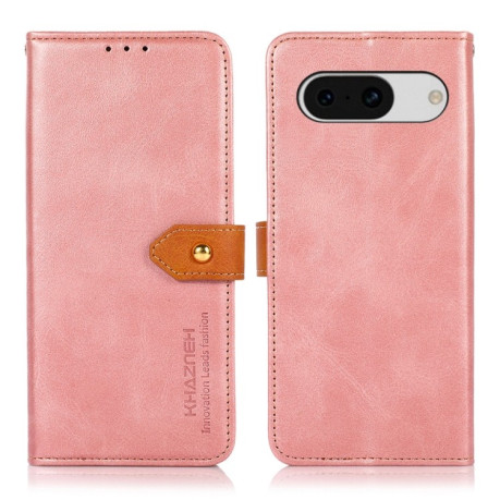 Чехол-книжка KHAZNEH Dual-color Cowhide для Google Pixel 8a - розовое золото