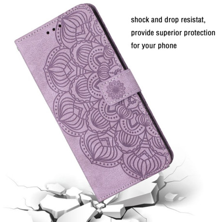 Чохол-книжка Mandala Embossed Flip для iPhone 14 Plus - фіолетовий