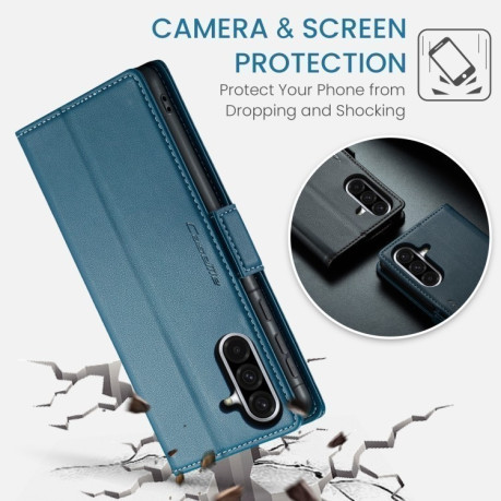 Чохол-книжка CaseMe 023 Butterfly Buckle Litchi Texture RFID Anti-theft Leather  для Samsung Galaxy A36 5G - синій