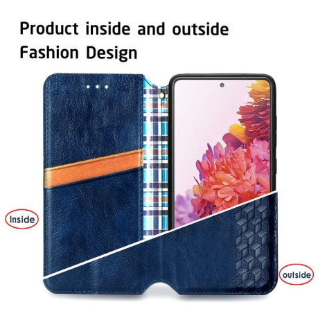 Чехол-книжка Cubic Grid на Samsung Galaxy S20 FE - синий