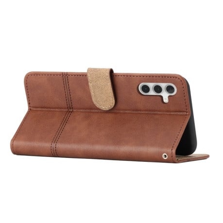 Чехол-книжка Cowhide Texture Stitching Leather на Samsung Galaxy A56 5G - кофейный