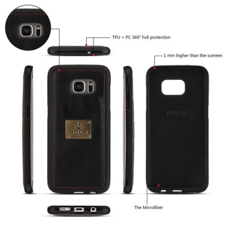 Кожаный чехол- клатч Pola на Samsung Galaxy S7 Edge/ G935 - Black