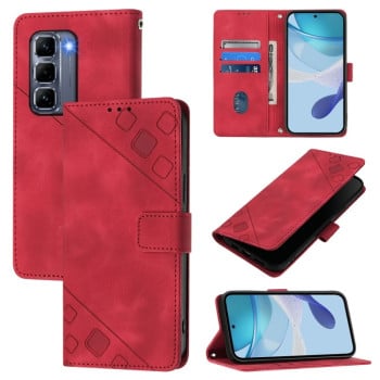 Чехол-книжка Skin-feel Embossed для Infinix Hot 50 Pro+ 4G - красный