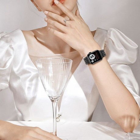 Ремінець Steel series для Apple Watch 10 42mm/Series 8/7 41mm / 40mm / 38mm - сріблясто-золотий