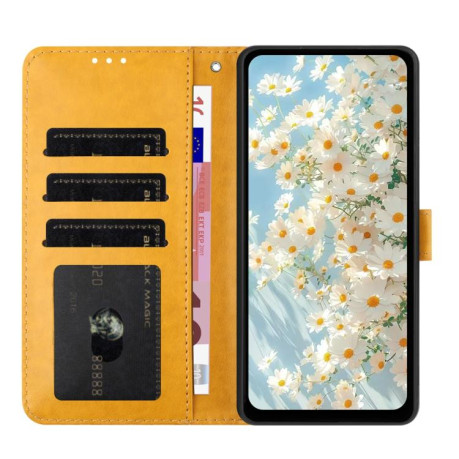 Чехол-книжка Daisy Embossed Leather для на Samsung Galaxy F16 5G / M16 5G - желтый
