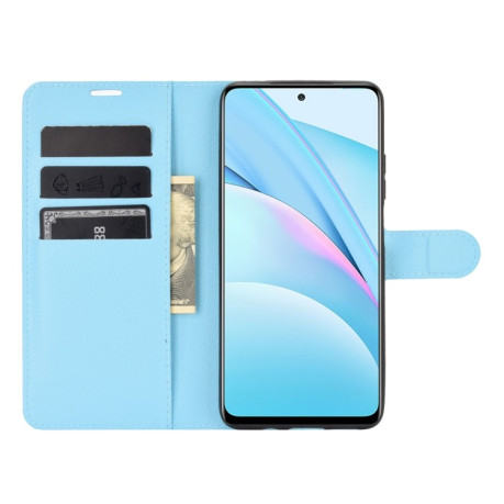 Чехол-книжка Litchi Texture на Xiaomi Mi 10T Lite - синий