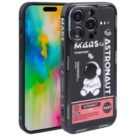 Противоударный чехол Astronaut Pattern Silicone Straight Edge для iPhone 16 Pro - Mars Astronaut