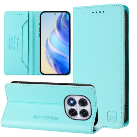 Чохол-книжка RC01 Dual-Folded Magnetic Suction RFID Leather на Xiaomi Redmi Note 14 Pro 4G - зелений