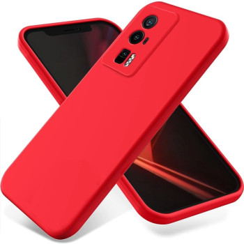 Силиконовый чехол Solid Color Liquid Silicone для Xiaomi Poco F5 Pro 5G / Redmi K60 / K60 Pro - красный