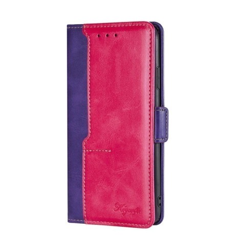 Чохол-книжка Contrast Color для Vivo Y15S Global - Purple + Rose Red