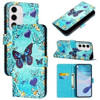 Чохол-книжка Pattern Plain Weave для Samsung Galaxy S24 FE 5G - Love Butterfly