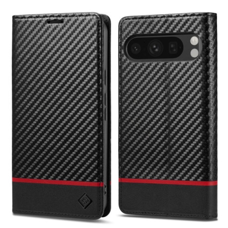 Чехол-книжка LC IMEEKE Carbon Fiber для Google Pixel 9 Pro - Black
