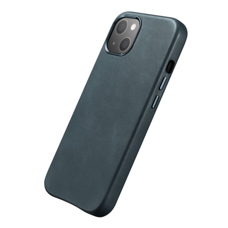 Шкіряний чохол iCarer Leather Oil Wax (MagSafe) для iPhone 13 mini - синій