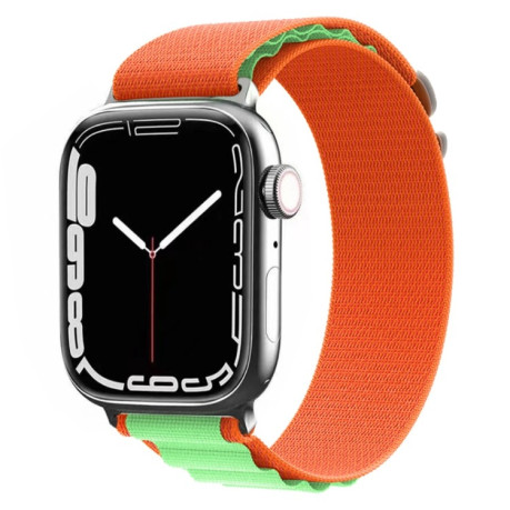 Ремінець Nylon Loop для Apple Watch Series 8/7 45mm/44mm/42mm/49mm - оранжево-зелений