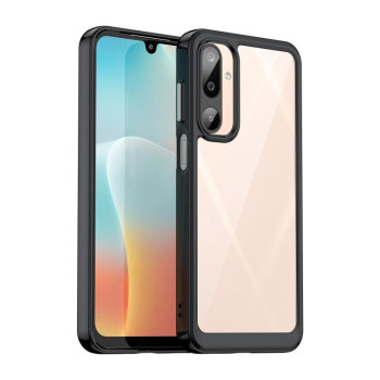 Противоударный чехол  Colorful Acrylic Series с цветной силиконовой боковиной на Samsung Galaxy M16 5G - черный