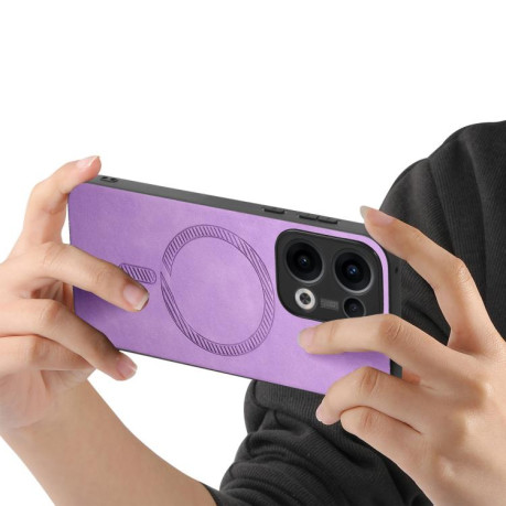 Чохол Retro MagSafe Magnetic PU на OPPO Reno13 Pro 5G - фіолетовий