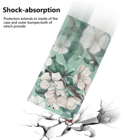 Чехол-книжка Crystal 3D Shockproof Protective Leather для Samsung Galaxy M35 - Flower