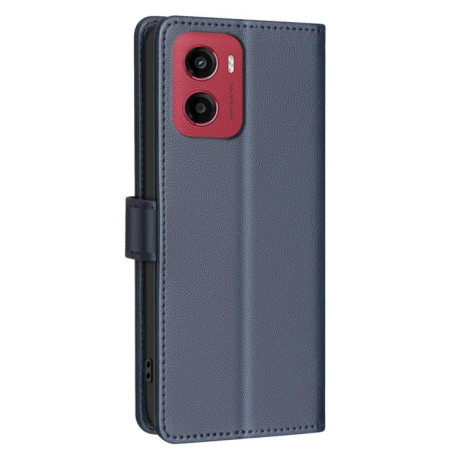 Чехол-книжка Litchi Texture RFID Anti-theft Leather для Motorola Moto G05 - синий
