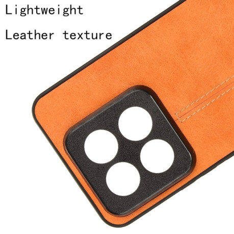 Ударозахисний чохол Sewing Cow Pattern For Xiaomi 14 Pro - помаранчевий