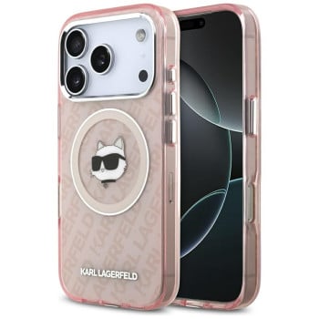Оригинальный чехол Karl Lagerfeld IML Choupette Head Logo с MagSafe на iPhone 17 Pro Max - Pink