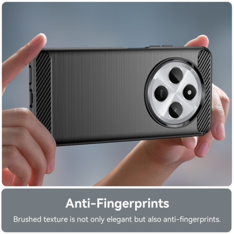 Протиударний чохол Brushed Texture Carbon Fiber на Xiaomi Redmi 14C 4G/Poco C75/Redmi A4 5G - чорний