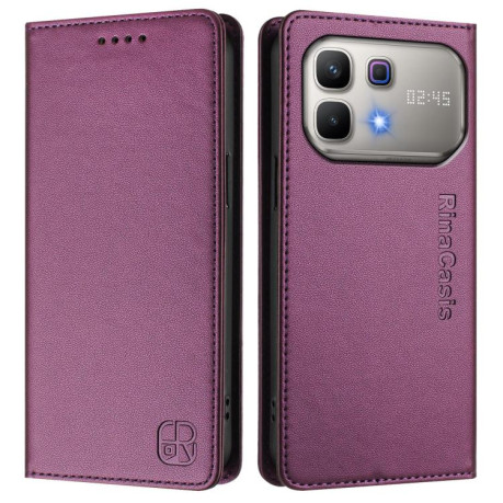 Чохол-книжка RC01 Dual-Folded Magnetic Suction RFID Leather на Infinix Note 60 / 60 Pro — фіолетовий