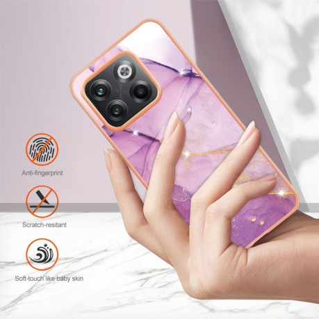 Противоударный чехол Electroplating IMD для  OnePlus 10T 5G / Ace Pro - фиолетовый