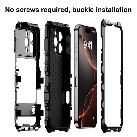 Противоударный чехол R-JUST Life Waterproof для iPhone 16 Pro Max - черный