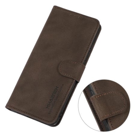 Чехол-книжка KHAZNEH Matte Texture для Xiaomi Redmi Note 14 4G 164.84mm - коричневый