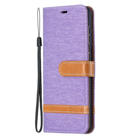 Чехол-книжка Color Matching Denim Texture на Samsung Galaxy S21 - фиолетовый