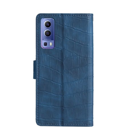 Чехол-книжка Skin Feel Crocodile Texture для  Vivo Y72 5G / iQOO Z3 - синий