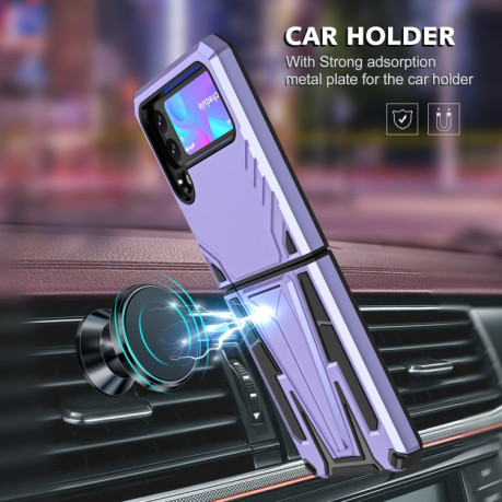 Противоударный чехол Super V Armor для Samsung Galaxy Z Flip3 5G - фиолетовый