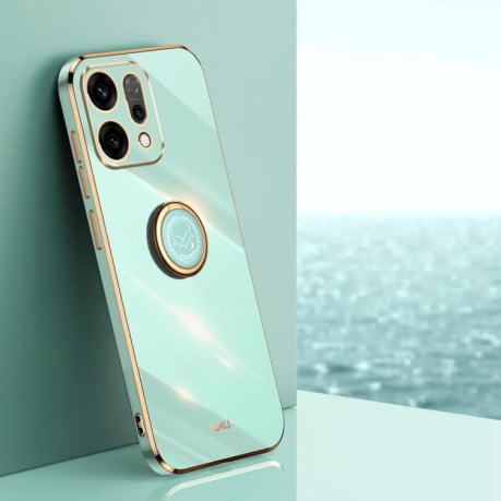 Чехол XINLI Straight Edge с держаталем-подставкой на OPPO Reno14 5G Global - зеленый