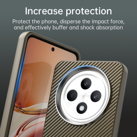 Ударозащитный чехол Carbon Fiber Series IMD на OPPO Reno12 F/12FS - коричневый