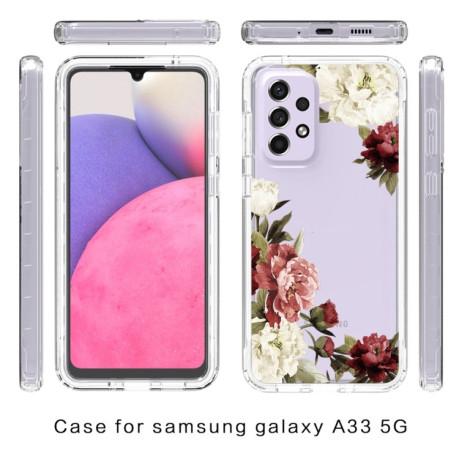 Противоударный чехол Transparent Painted для Samsung Galaxy A33 5G - Rose