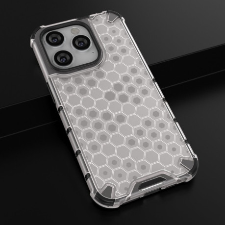 Противоударный чехол Honeycomb with Neck Lanyard для  iPhone 14 Pro - белый
