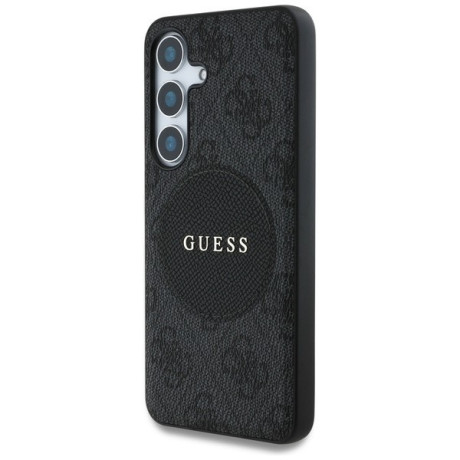 Оригінальний чохол Guess 4G Round Patch Classic Logo MagSafe для Samsung Galaxy S25 Plus - black