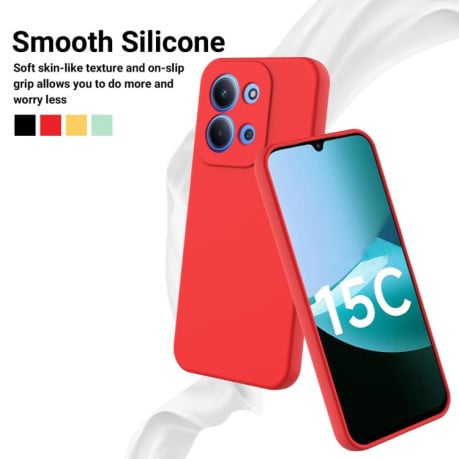 Силіконовий чохол Solid Color Liquid Silicone на Xiaomi Redmi 15C 4G / 5G 173.1mm - червоний