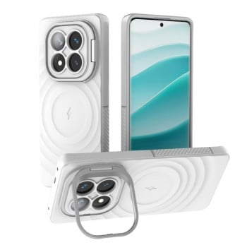 Чохол Lens Frame Bracket Corrugated MagSafe для Xiaomi Redmi Note 14 Pro+ 5G - білий