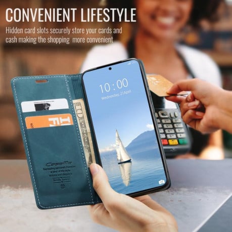 Чехол-книжка CaseMe-013 многофункциональный с кармашком на карт на Xiaomi 15T Pro - синий