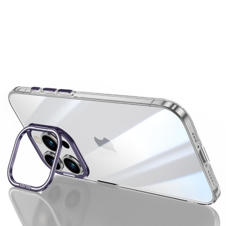 Противоударный чехол SULADA Aluminum Alloy Lens Holder для iPhone 15 Pro Max - фиолетовый