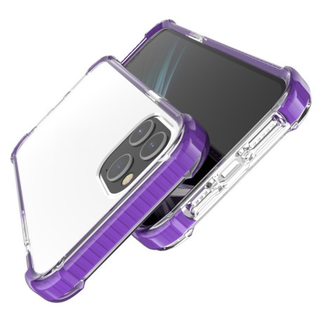 Противоударный акриловый чехол Four-corner на iPhone 12 Mini - фиолетовый