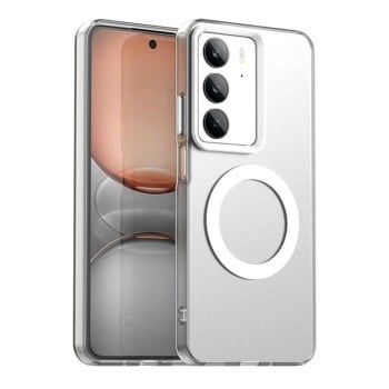 Противоударный чехол Candy Magsafe PC Hybrid TPU на Realme C75 — белый