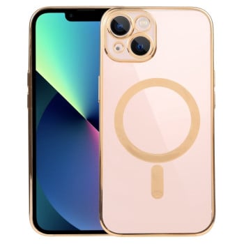 Противоударный чехол MagSafe Electroplating Straight для iPhone 14 Plus - золотой