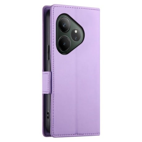 Чехол-книжка Side Buckle Magnetic Frosted Leather для Realme GT 6 Global/ Realme GT 6 4G - фиолетовый